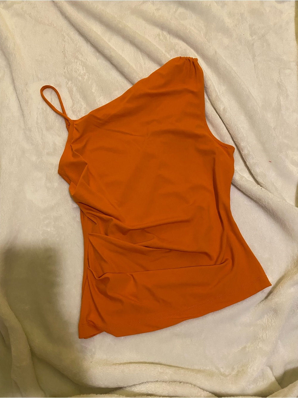 Pull&Bear One-Shoulder Tank Top in Orange
